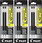 Pilot, G2 Gel Ink Refills, Fine Point 0.7 mm, Black, Pack of 6