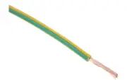 Green/Yellow 1.5mm² Hook Up Wire, 16 AWG, 30/0.25 mm, PVC Insulation