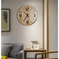 在飛比找蝦皮商城精選優惠-12寸現代簡約時鐘 實木掛鐘 木製家用客廳時鐘 創意藝術裝飾