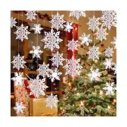 OuMuaMua Winter Christmas Hanging Snowflake Decorations, 12PCS Snowflakes Gar...