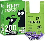 PET N PET 200 Counts Scented Dog Poop Bags with Tie Handles 38percent Plant-Based & 62percent PE Extra-Thick Dog Waste Poo Bags Cat Litter Bags