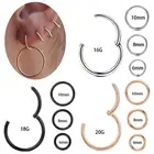 3pcs Surgical Steel Nose Ring Hinged Hoop Earring Body Piercing Hoop 16G 18G 20G