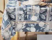 Jacquard Printed Tablecloth,60x144"Oblong,CITRUS ORANGES FRUITS,CITRUS BOUNTY,BM