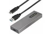 StarTech.com USB-C 10Gbps to M.2 NVMe or M.2 SATA SSD Enclosure, Tool-free M.2 PCIe/SATA SSD Aluminum Enclosure, USB-C & USB-A H