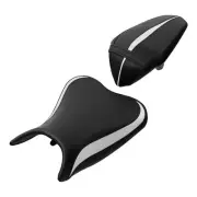 Black White Driver & Passenger Seat Cushion Fit For Kawasaki Ninja 400 2018-2024