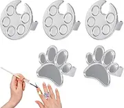 Nail Art Palette Ring | 5X Wearable Gel Polish Display Board | Stainless Steel Nail Art Mixing Tools, Cat Claw and Round Shape Manicure Display Plate