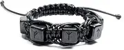 [Karelian Heritage] Brutal Handcrafted Authentic Shungite Stone Men's Bracelet Arachne 12 mm Cube Beads | Shungite Protection Bracelet Jewelry for Men and Women | Adjustable Solid Stone Shungite Shambhala Macrame