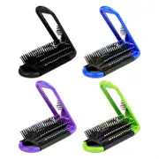 4Pcs Portable Hair Brush Folding - Travel Brush for Women Mini Hair Brush Set With Mirror - Compact Hair Brushes for Women Travel Hair Brush for Men P