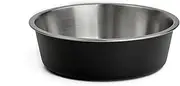 WagTime Small Black Stainless Steel Dog Bowl - Durable & Easy to Clean, Variety of Sizes and Colours, Non-Slip Base - Ideal for Serving Food and Water to Your Pet