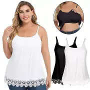 Women Tank Top with Built in Padded Bra Flowly Cami Adjustable Straps Camisole