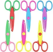 6 Pieces Colorful Edging Creative Craft Scissors Set Wave Pattern Craft Scissors Used for Photo Edges Colored Paper Children's Paper Cutting Creative Design