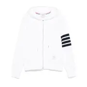 [Thom Browne] Thom Browne 4-Bar Stripe Zipped Hoodie III NUMERIC WHITE