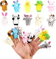20pcs Finger Puppets Set - Soft Plush Animals Finger Puppet Toys For Kids, Mini Plush Figures Toy Assortment For Boys Girls, Party Favors For Shows