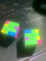 2 New Fun CUBE PUZZLE PENCIL ERASER lot Easy Puzzle Eraser Parts All in One FUN!