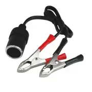 12V Car Battery Alligator Clip to Car Cigarette Lighter Socket Power Adapter