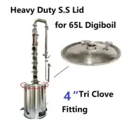 Heavy-duty S. Steel Distillation Lid for 65L Digiboil/BrewZilla wit 4" Ferrule