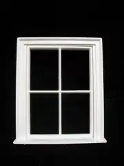 Window: Victorian 4 Pane Small Window Jacksons Miniatures plastic 1/12 scale B13