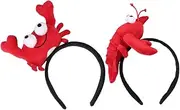 [BIUDECO] Cartoon Animal Hairbands Set Lobster Crab Fabric Headwear for Parties Photo Props