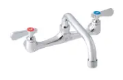 BK Resources 8 O.C. WORKFORCE SPLASH MOUNT FAUCET W/16 SPOUT Commercial