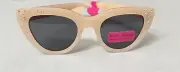 BETSEY JOHNSON NWT NEW MILKY NUDE RHINESTONE CAT EYE BITTY BLING 100% UVA UVB