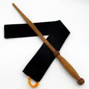 15.75" Hand Turned Minister Fudge Mahogany Wood Magic Wizard Wand w/Free Bag