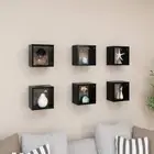 6-Piece Cube Floating Shelves Set DIY Wall Mount Display Shelving Shelf Black