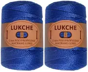 1.5-2mm Polyester Macrame Cord (2x153 Yards) 100% 2 Skein Royal Blue