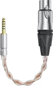 Geekria 4.4mm Balanced Male to 4-Pin XLR Balanced Female Headphones Audio Adapter Cable, OCC Copper Silver Plated Upgrade Audio Conversion Cord, Compatible with Amplifiers, Microphones (20cm/8'')