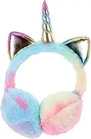 [FOMIYES] Unicorn Plush Earmuff Headband for Winter Cute Warm Earmuff for Outdoor Activities Like Skiing and Snowboarding Lightweight and Comfortable Design for Women