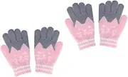 [LIFKOME] 2pcs Glove Wool Knit Gloves Wool Gloves Winter Mittens for Knitted Gloves Winter Gloves Kid Gloves Warm Gloves Mittens Gloves for Thermal Gloves Girl Pupils Pink