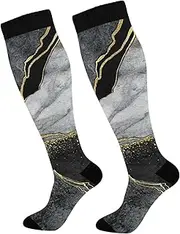 [RPLIFE] Knee High Socks Cute Dog Compression Sock 1 Pair Casual Athletic Tube Socks