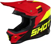 Shot Furious Chase Motocross Helmet, red-yellow, Size XL for Men Red Yellow