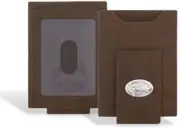 ZEP-PRO LARGE MOUTH BASS Leather Card Holder Money Clip Front Pocket Wallet