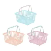 3PCS Mini Shopping Baskets with Handles Small Tiny Baskets, Blue Pink Purple