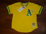 Rickey Henderson 1984 Mitchell & Ness Men's Oakland A's MLB Pullover BP Jersey