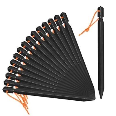 16 Pack 7 Inch Tent Stakes Aluminum Tent Pegs for Camping Tent Ground Spikes