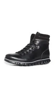 Cole Haan Men's Zerogrand Hiker Waterproof Hiking Boot Black Leather C30403