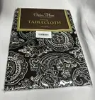 Raymond Waites Tablecloth 60x84 Rectangular Black White Gray New In Package