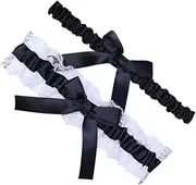 [VALICLUD] Stylish Bowknot Thigh Ring Garters Set for Women Decorative and Comfortable for Wedding White
