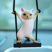 Wobble Figure Car, Swing Cat Car Interior Decoration Bobble Head Figure Car Decoration Car Mirror Pendant Hanging Accessories Car Pendant for Mirror Funny Fragrance Tree Car Personalised Car