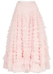 Needle & Thread Hattie Ruffled Tulle Maxi Skirt - Pink - 6 (UK6 / XS) 6 (UK6 / XS)