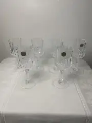 CRISTAL D'Arques Set of 6 WINE GLASSES 25 cl LEAD CRYSTAL France HEAVY