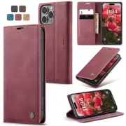 For iPhone 16 15 14 13 12 11 XR 8 7 Plus Leather Wallet Magnetic Flip Case Cover