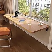 Wall-Mounted Folding Table Kitchen Dining Table for Small Spaces, Hanging Computer Desk Floating Study Desk with Brackets, Hideaway Desk Workbench for Wall(Original,100x40cm/40x16in)