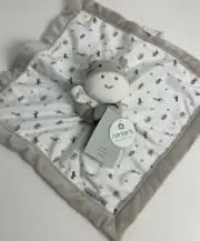 NWT Carters Beige Grey White Zebra Giraffe Elephant Hippo Baby Security Blanket