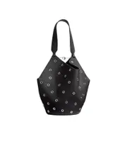 Khaite Small Lotus Eyelet Detailed Tote Bag One size Black
