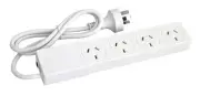 4 Outlet Powerboard With Surge Protect - 1m