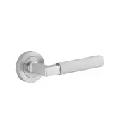 Brunswick Lever Brushed Chrome Round Rose