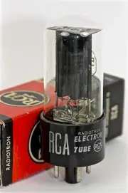 1950s NOS RCA 5Y3GT BLACKPLATE Rectifier D Getter NIB OVP AMPLITREX TESTED L@@K!