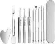 Blackhead Remover, Pack of 10, Comedone Squeezer, Stainless Steel Blackhead Remover, Suitable for Removing Blackheads, Pimples and Whiteheads on the Nose